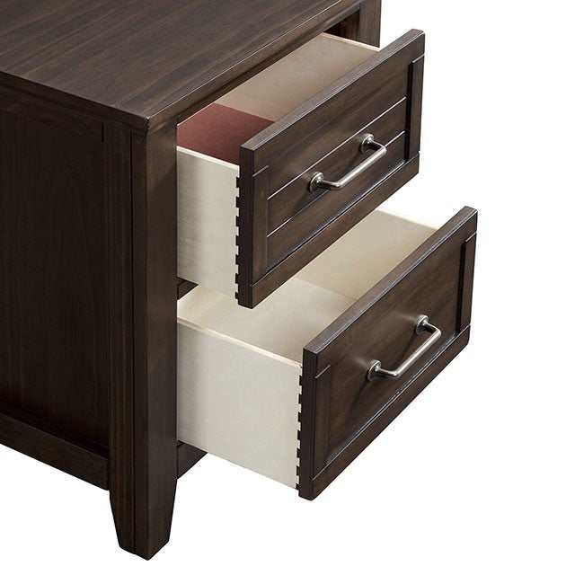 Alaina Walnut Nightstand With USB Plug - Ornate Home