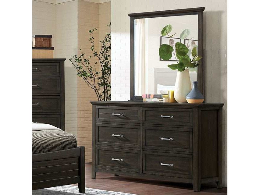 Alaina Walnut Dresser With Support Rail - Ornate Home