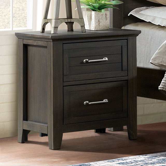 Alaina Walnut Nightstand With USB Plug - Ornate Home