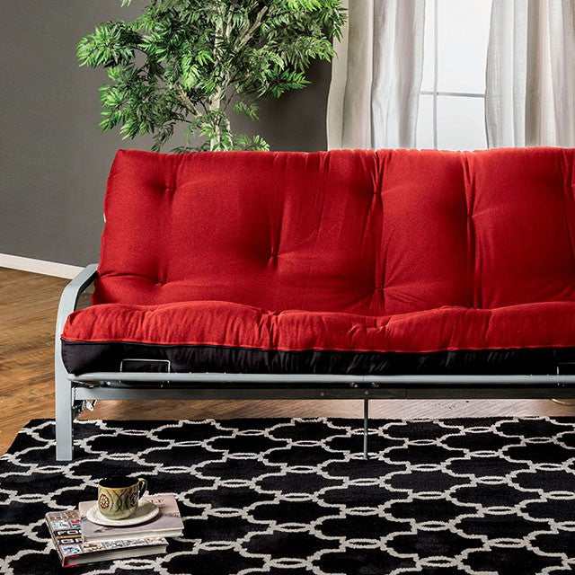 Knox Red/Black 8" Red Futon Mattress w/ Innerspring - Ornate Home
