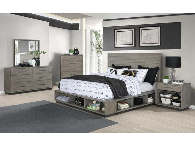 Derbyshire Grey Oak California King Storage Bed - Ornate Home