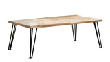 Gano Natural & Matte Black Coffee Table - Ornate Home