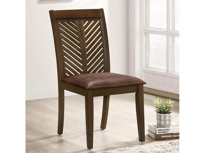 Garnett Walnut & Brown Side Chair (Set of 2) - Ornate Home