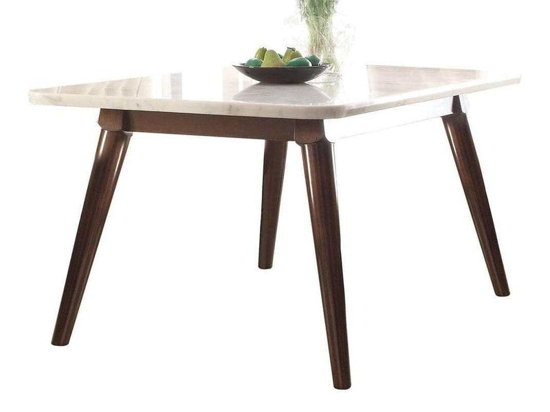 Gasha Dining Table in White/Walnut - Ornate Home