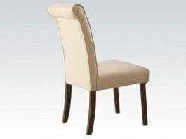 Gasha Side Chair (Set of 2) in Beige/Walnut - Ornate Home