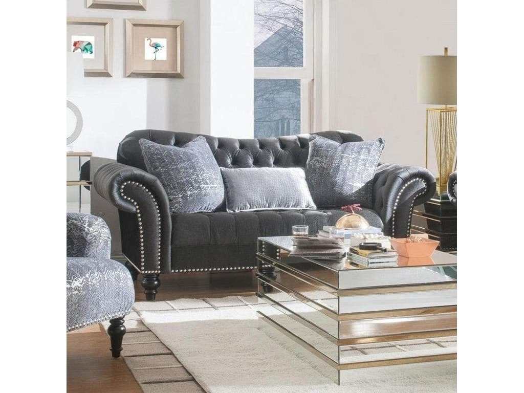 Gaura Loveseat in Dark Gray Velvet - Ornate Home