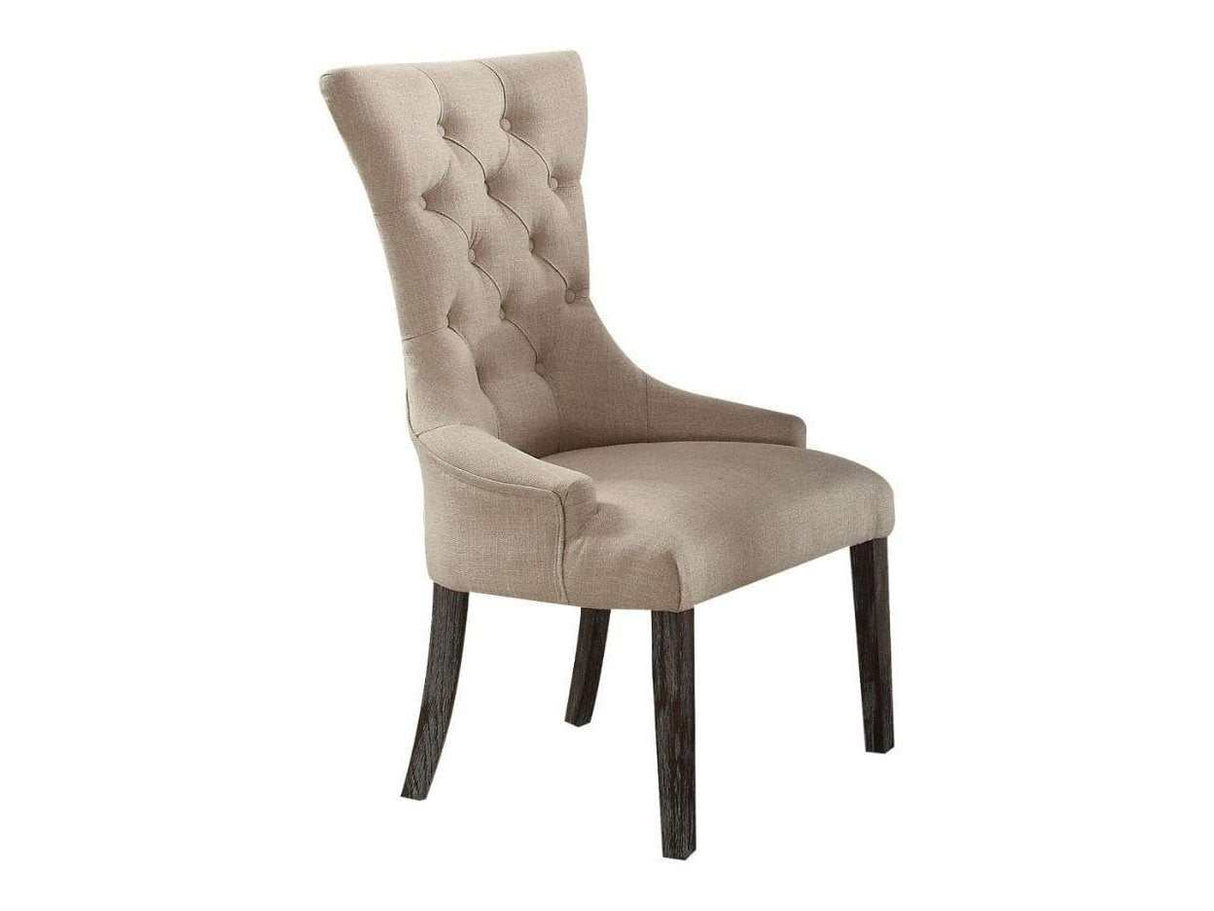 Gerardo Beige & Espresso Dining Chair (Set of 2) - Ornate Home