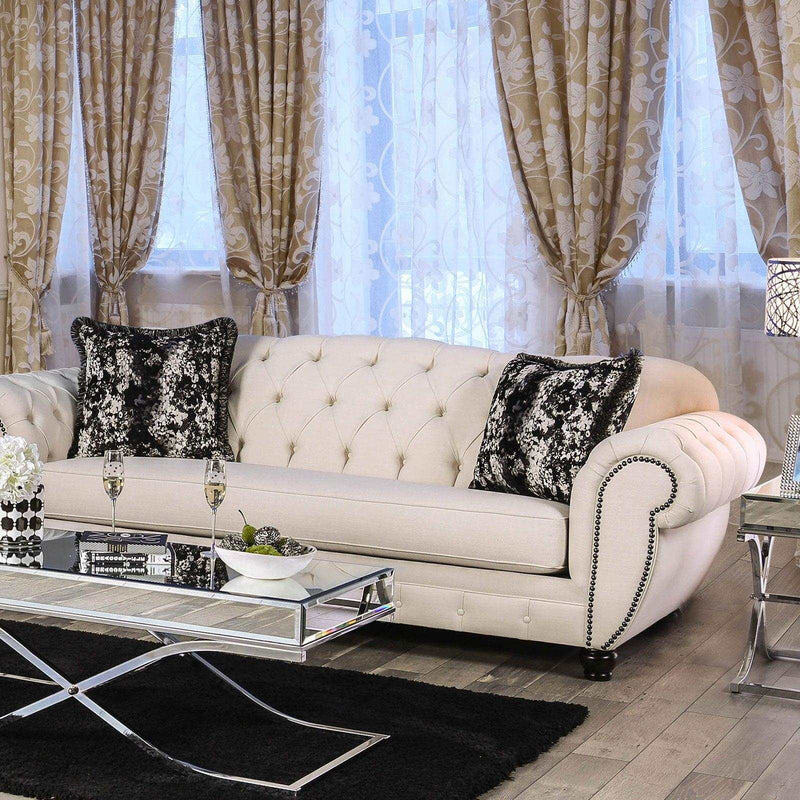 Gilda - Beige - Stationary Sofa & Loveseat - 2pc - Ornate Home
