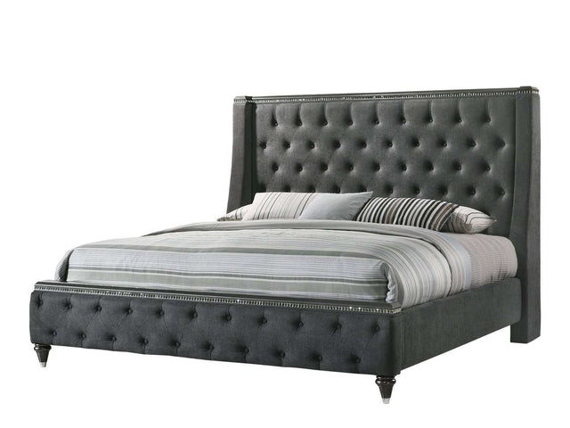 Giovani Dark Gray King Panel Bed - Ornate Home