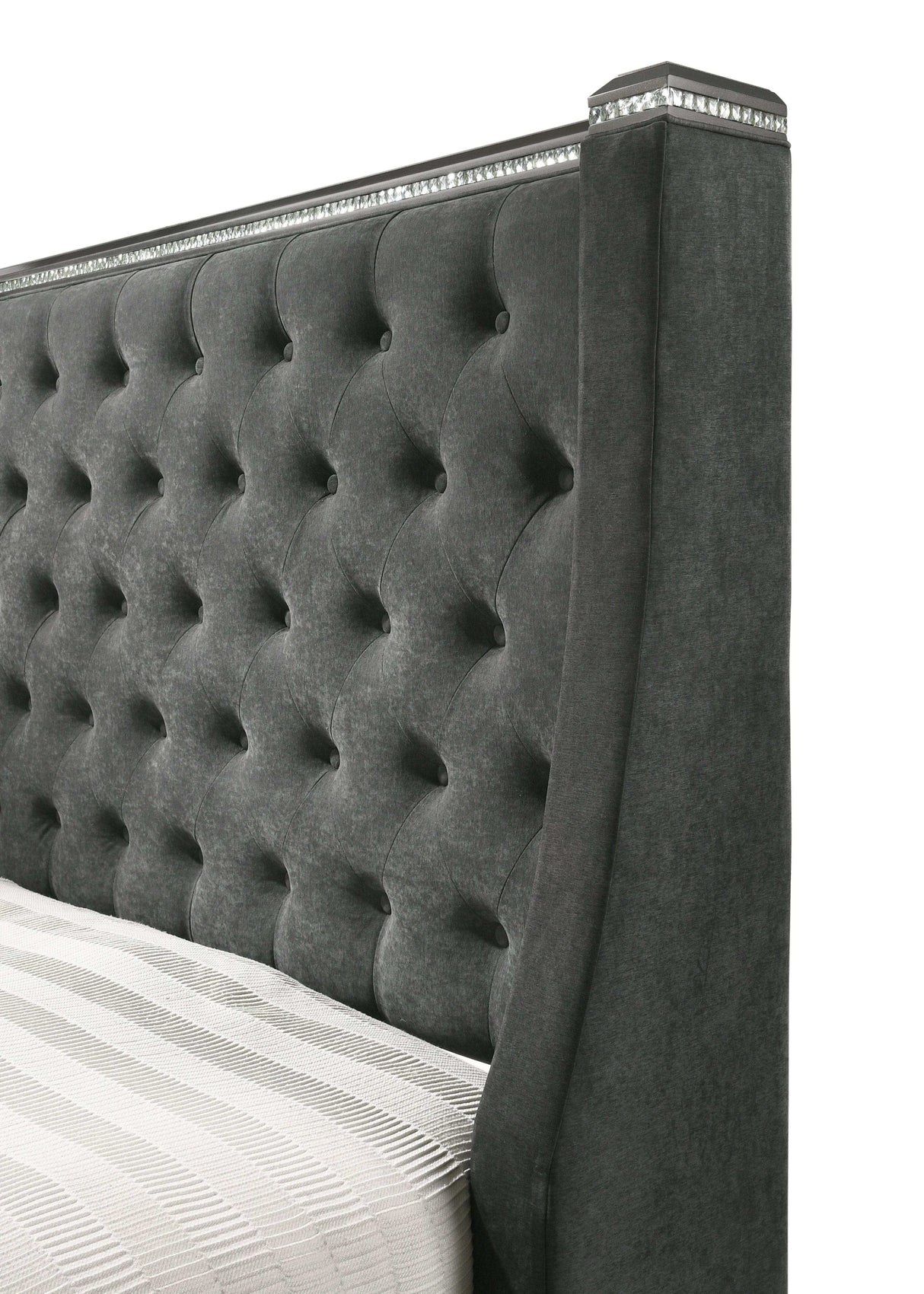 Giovani Dark Gray King Panel Bed - Ornate Home