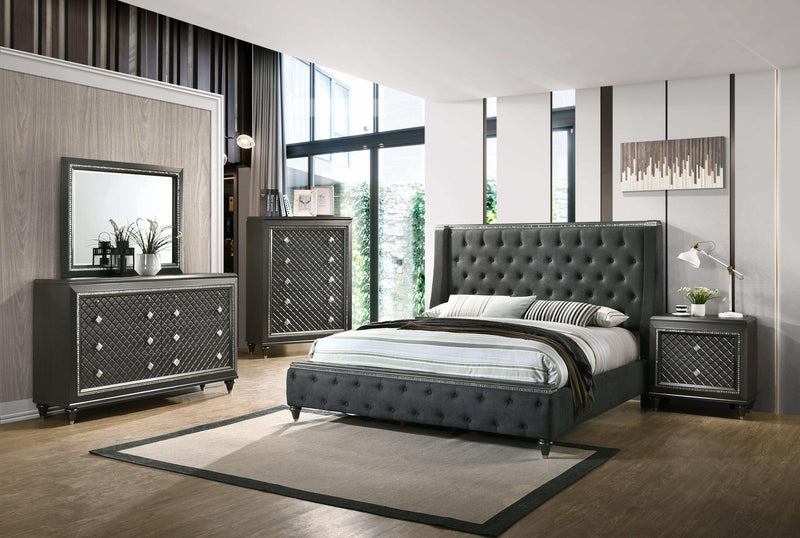 Giovani Dark Gray Panel Bedroom Set - Ornate Home
