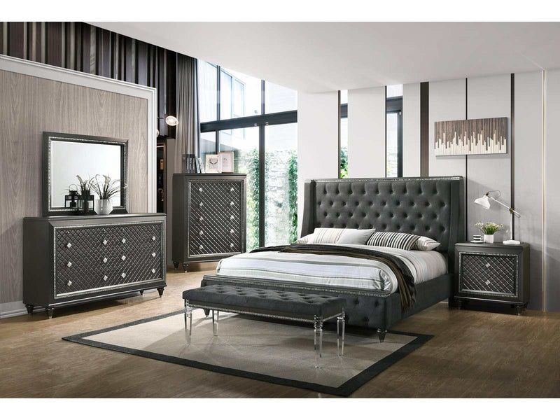 Giovani Dark Gray Panel Bedroom Set - Ornate Home