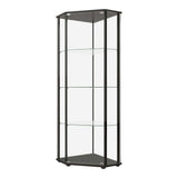 Zenobia Clear & Black Curio Cabinet - Ornate Home