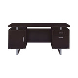 Glavan Cappuccino Rectangular Storage Office Desk - Ornate Home