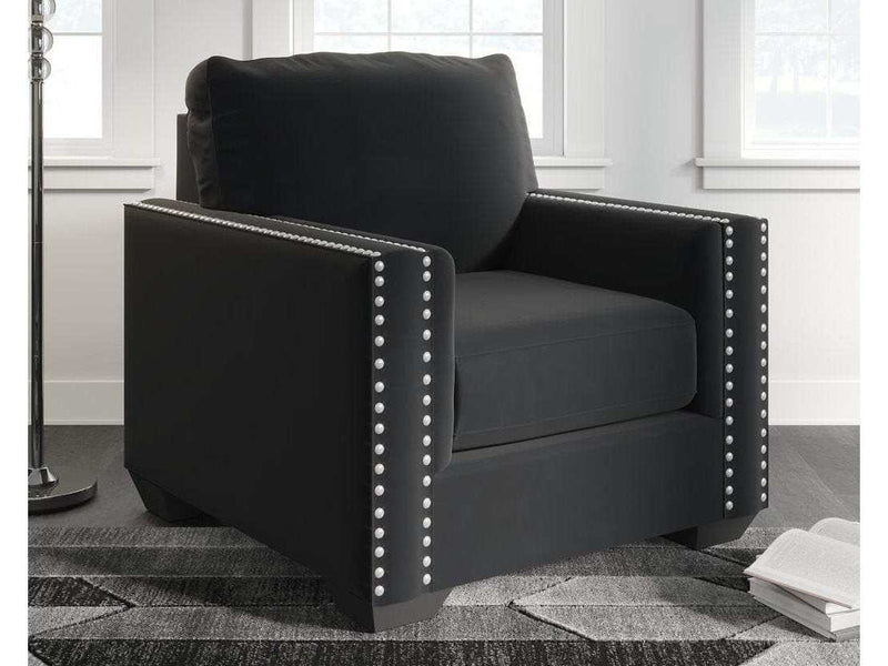 Gleston Onyx Black Velvet Chair - Ornate Home
