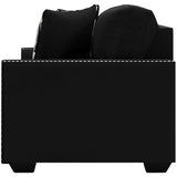 Gleston Onyx Black Velvet Stationary Loveseat - Ornate Home