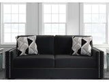 Gleston Onyx Black Velvet Stationary Sofa - Ornate Home