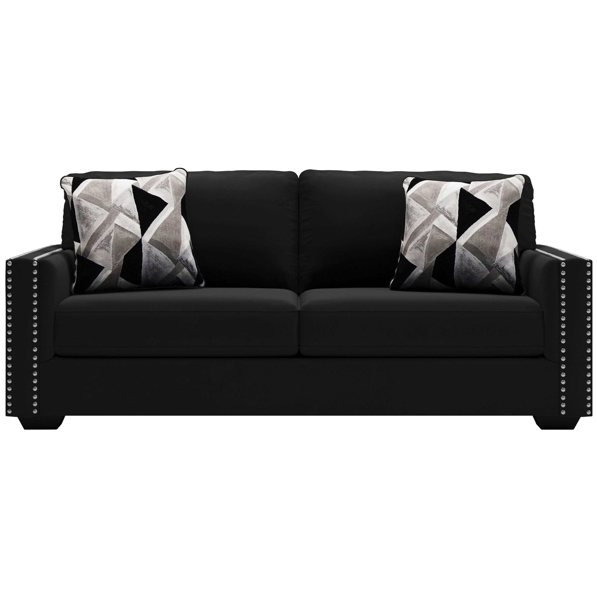 Gleston Onyx Black Velvet Stationary Sofa - Ornate Home