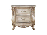 Gorsedd Marble & Antique White Nightstand - Ornate Home