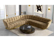 Granby Glam Mustard & Gold Fabric Symmetrical LShape Sectional Sofa - Ornate Home