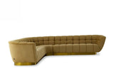 Granby Glam Mustard & Gold Fabric Symmetrical LShape Sectional Sofa - Ornate Home