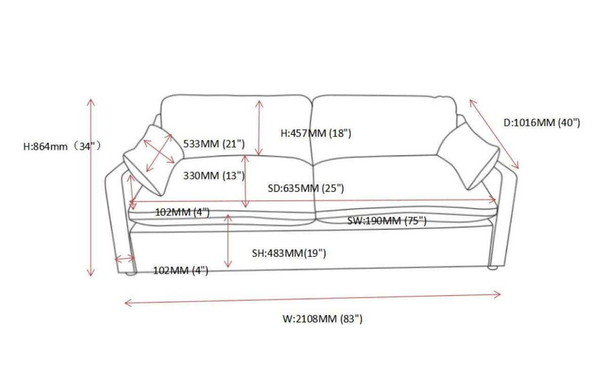 Grayson Grey Stationary Sofa - Ornate Home