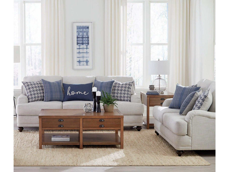 Gwen Light Grey & Blue Living Room Set - Ornate Home