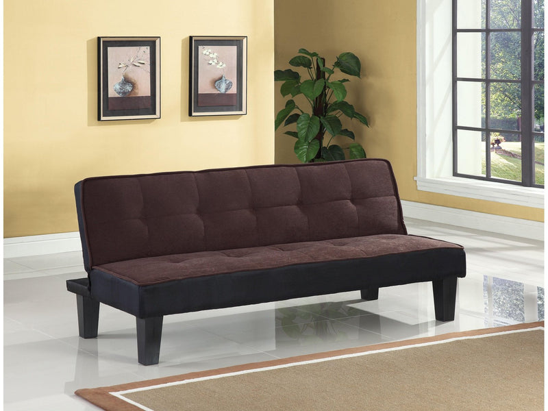Hamar Chocolate Flannel Fabric Adjustable Futon Sofa - Ornate Home