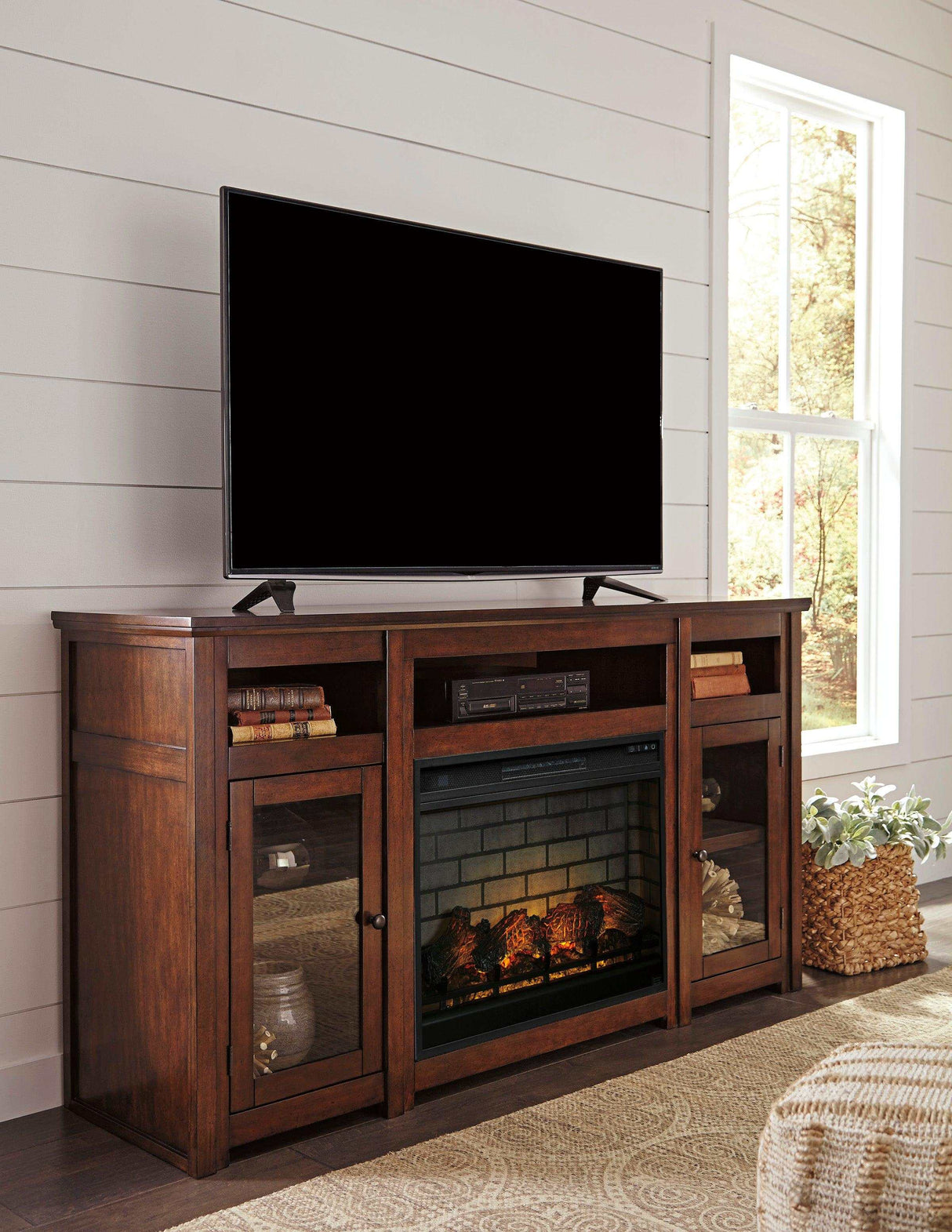 Harpan 72" TV Stand w/ Fireplace Option - Ornate Home