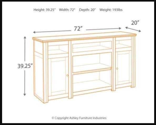 Harpan 72" TV Stand w/ Fireplace Option - Ornate Home