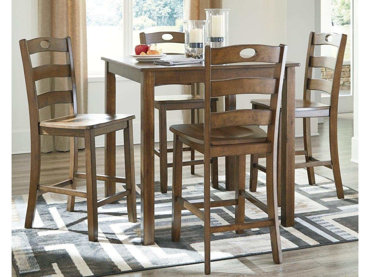 Hazelteen Counter Height Dining Table and Bar Stools (Set of 5) - Ornate Home