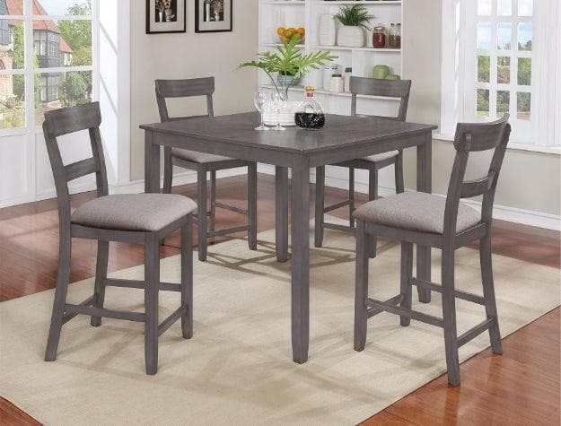 Henderson Gray 5Piece Counter Height Set - Ornate Home