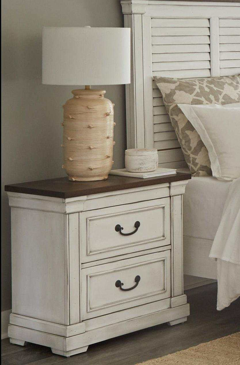 Hillcrest Dark Rum & White Queen Panel Bedroom Set - Ornate Home