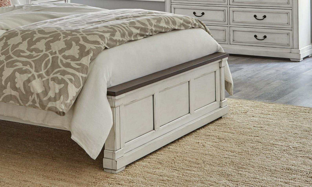 Hillcrest White Eastern King Panel Bed - Ornate Home