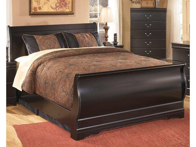 Huey Vineyard Black Full Sleigh Bed - Ornate Home