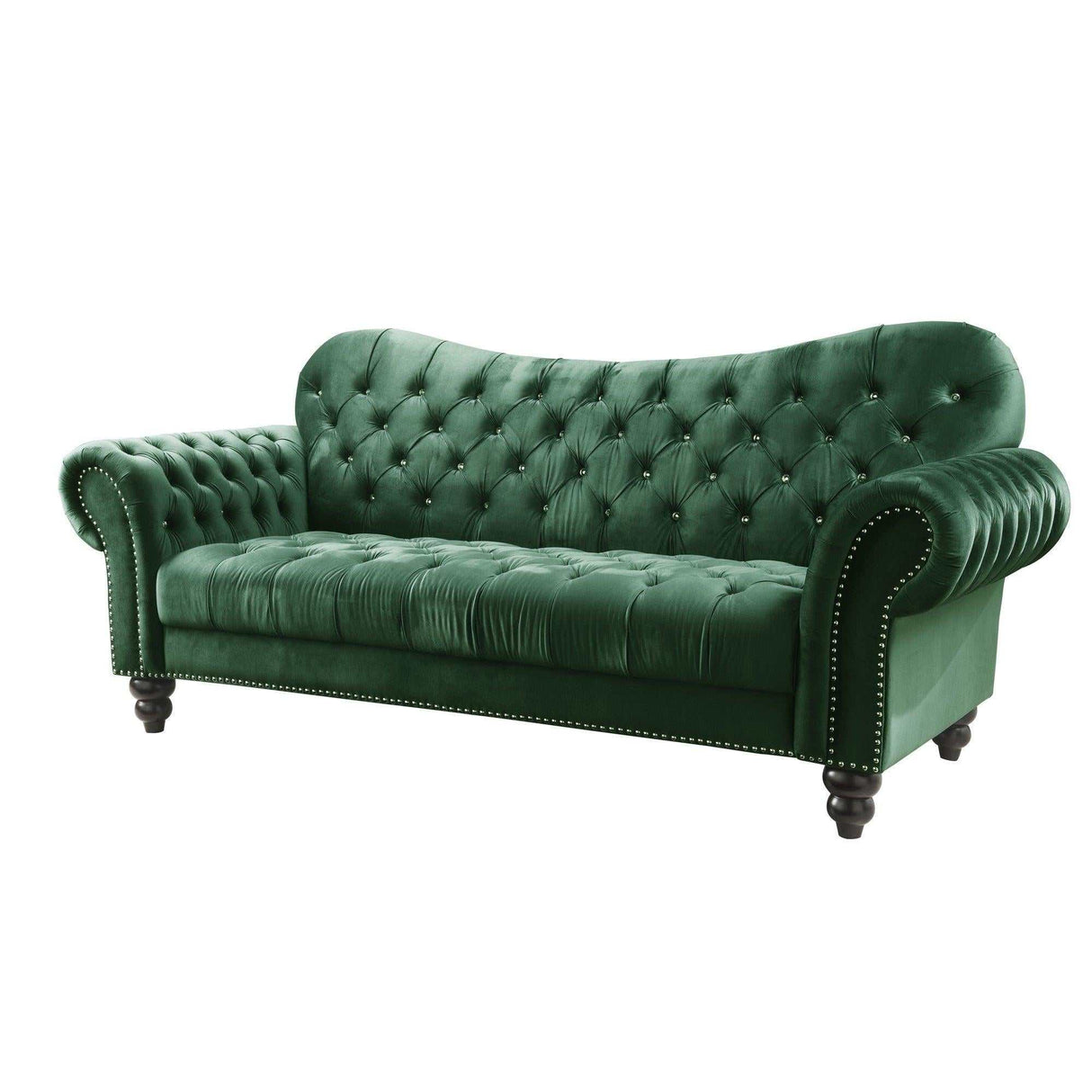 Iberis Green Velvet Sofa - Ornate Home