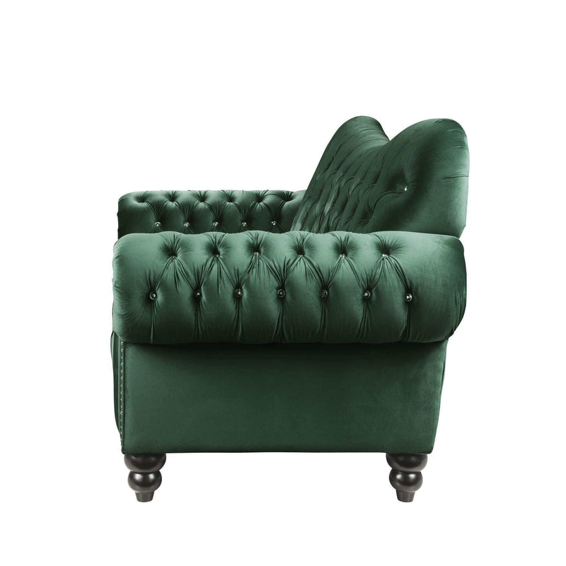 Iberis Green Velvet Sofa - Ornate Home
