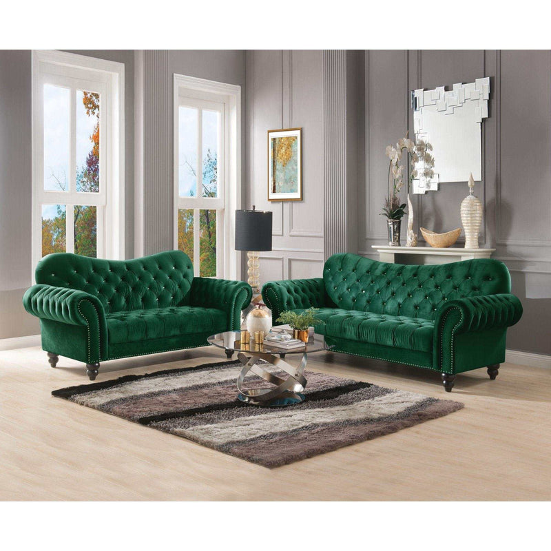 Iberis Green Velvet Sofa - Ornate Home