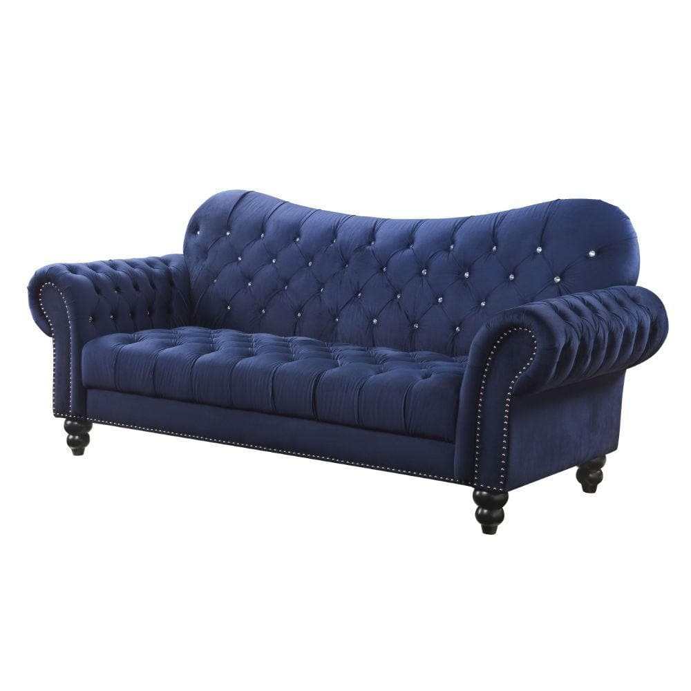 Iberis Navy Velvet Sofa - Ornate Home