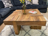 Samira Natural Sheesham Wooden Square Coffee Table - Ornate Home