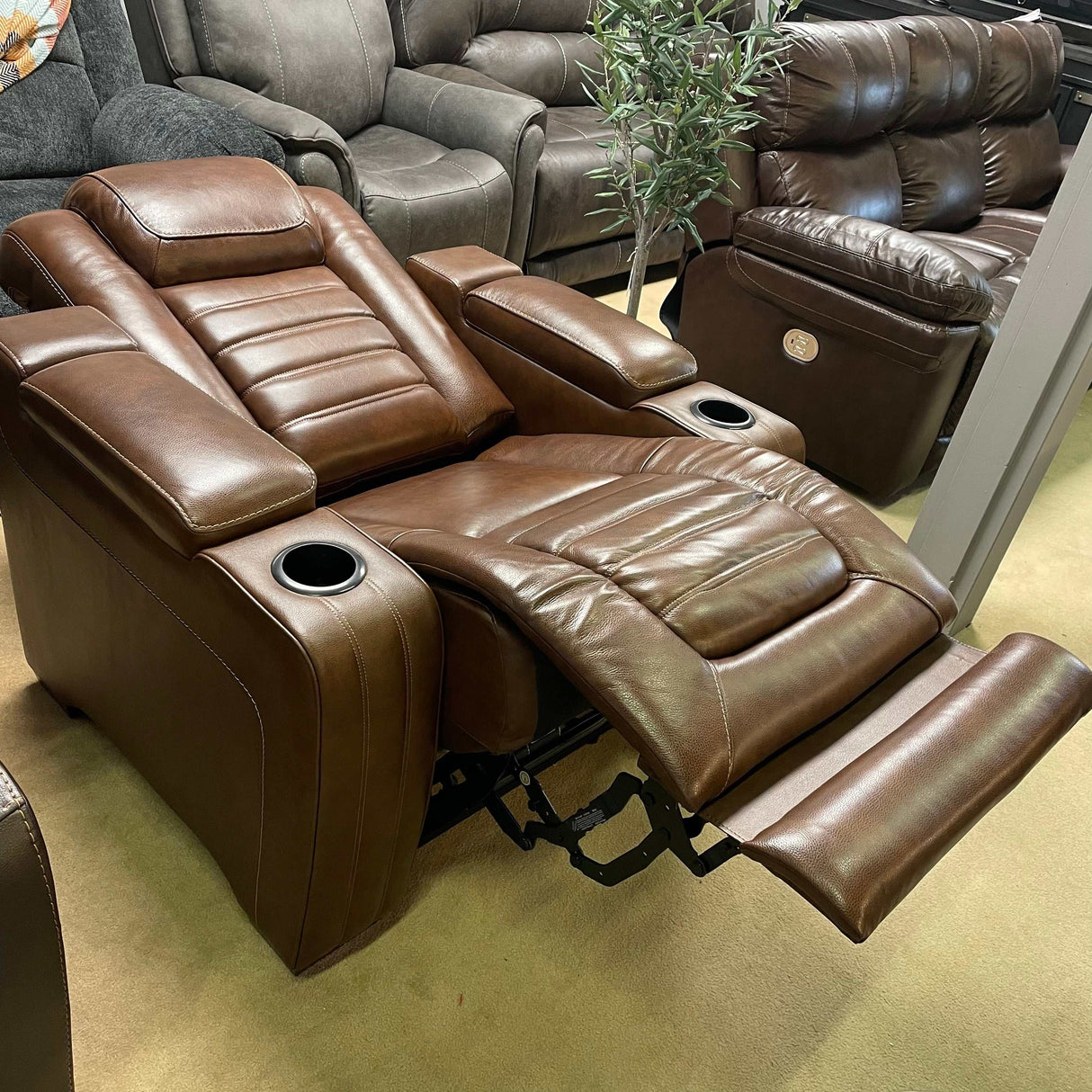 Backtrack Chocolate Power Reclining Sofa, Loveseat & Chair / 3pc Set - Ornate Home