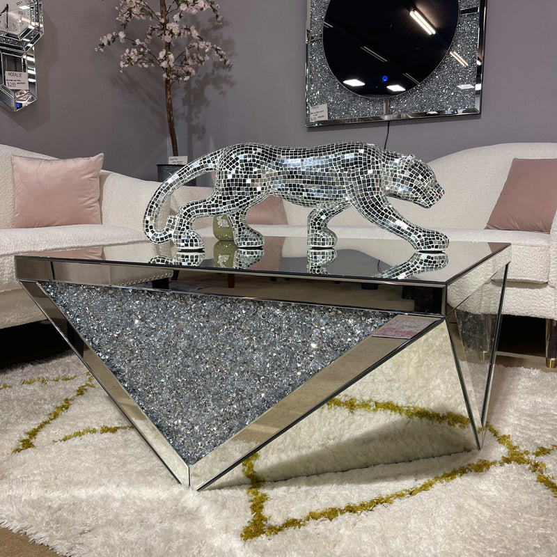 Noralie Mirrored & Faux Diamond Coffee Table