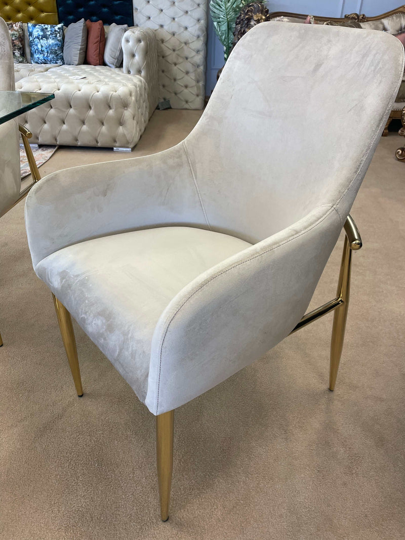 Barnard - Gray Velvet & Mirrored Gold Finish - Side Chair (2Pc) - Ornate Home