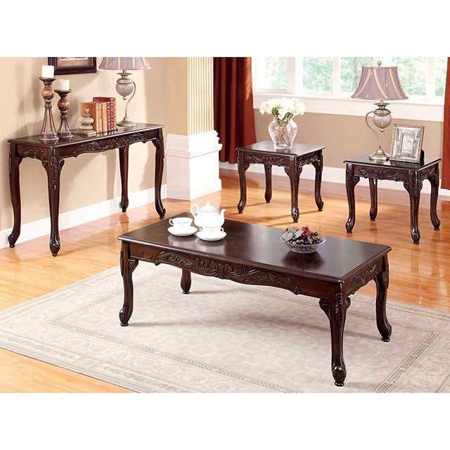 Cheshire Dark Cherry 3 Pc. Coffee Table Set - Ornate Home