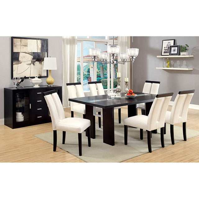 Luminar Black Glass-Insert Dining Table - Ornate Home