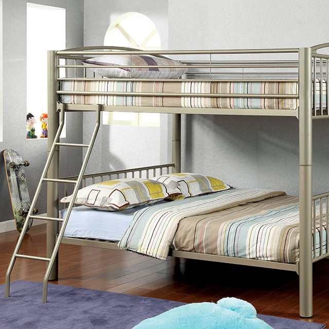 Lovia Metallic Gold Full/Full Bunk Bed - Ornate Home