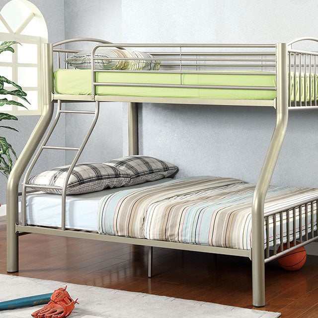 Lovia Metallic Gold Twin/Full Bunk Bed - Ornate Home