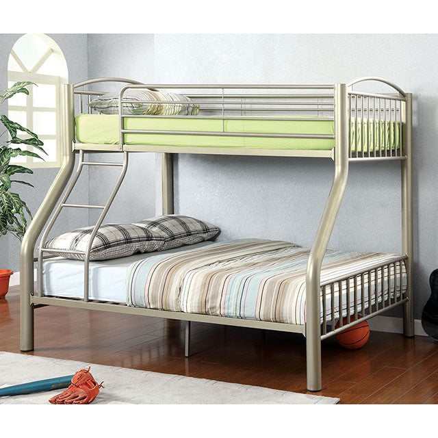 Lovia Metallic Gold Twin/Full Bunk Bed - Ornate Home