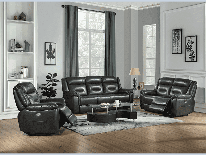 Imogen Gray LeatherAire Sofa (Power Motion) - Ornate Home