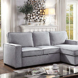 Ines Gray Sleeper Sectional Sofa w/ Storage - Ornate Home